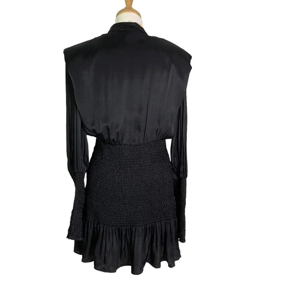 Farm Rio Black Heart Neckline Smocked Detail Mini Dress Size S NWT - Picture 8 of 14